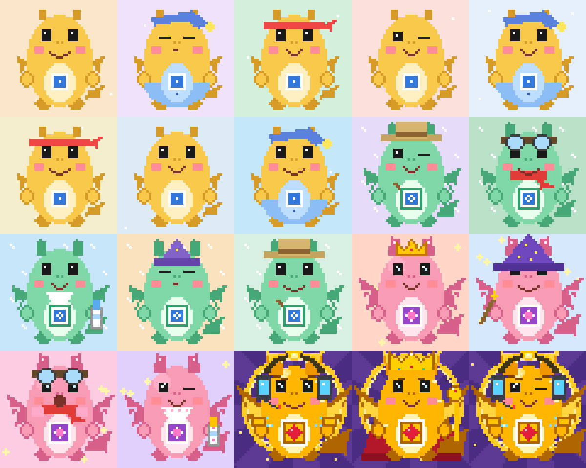 MilkBao preview wall — samples from all four tiers / 奶宝龙四档样图墙